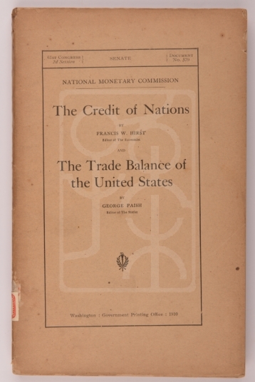 1910年《国家信用与美国贸易平衡》《The Credit of Nations and The Trade Balance of the United States） 