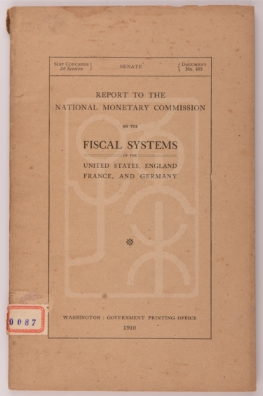 1910年《美、英、法、德的财政制度》（Fiscal Systems of the United States,England,France,and Germany）