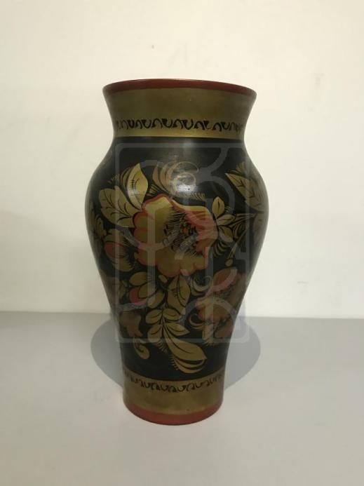 霍赫洛马彩绘花卉纹漆花瓶